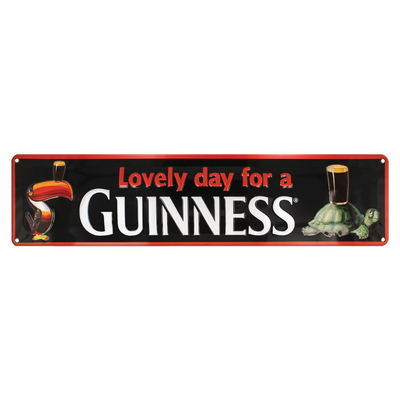 Guinness 'Lovely Day For A Guinness' Toucan and Tortoise Metal Sign